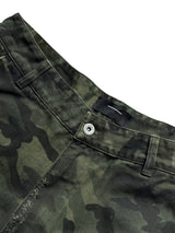 CAMOUFLAGE PATCHWORK COTTON SHORTS