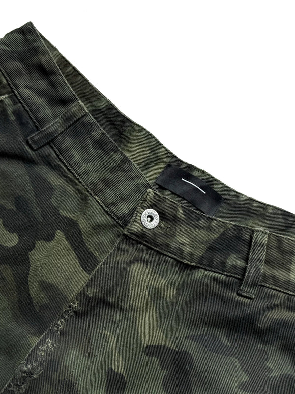 CAMOUFLAGE PATCHWORK COTTON SHORTS