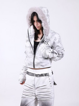 WASHED HOODED SWEATSHIRT JACKET