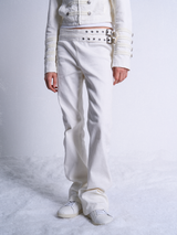 SLIM FIT WHITE BAMBOO JEANS