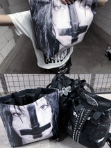 INVERTED CROSS PORTRAIT TOTE BAG