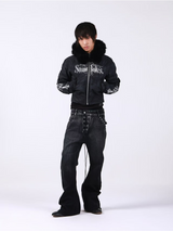 SUNBURST A-LINE DRAWSTRING JEANS