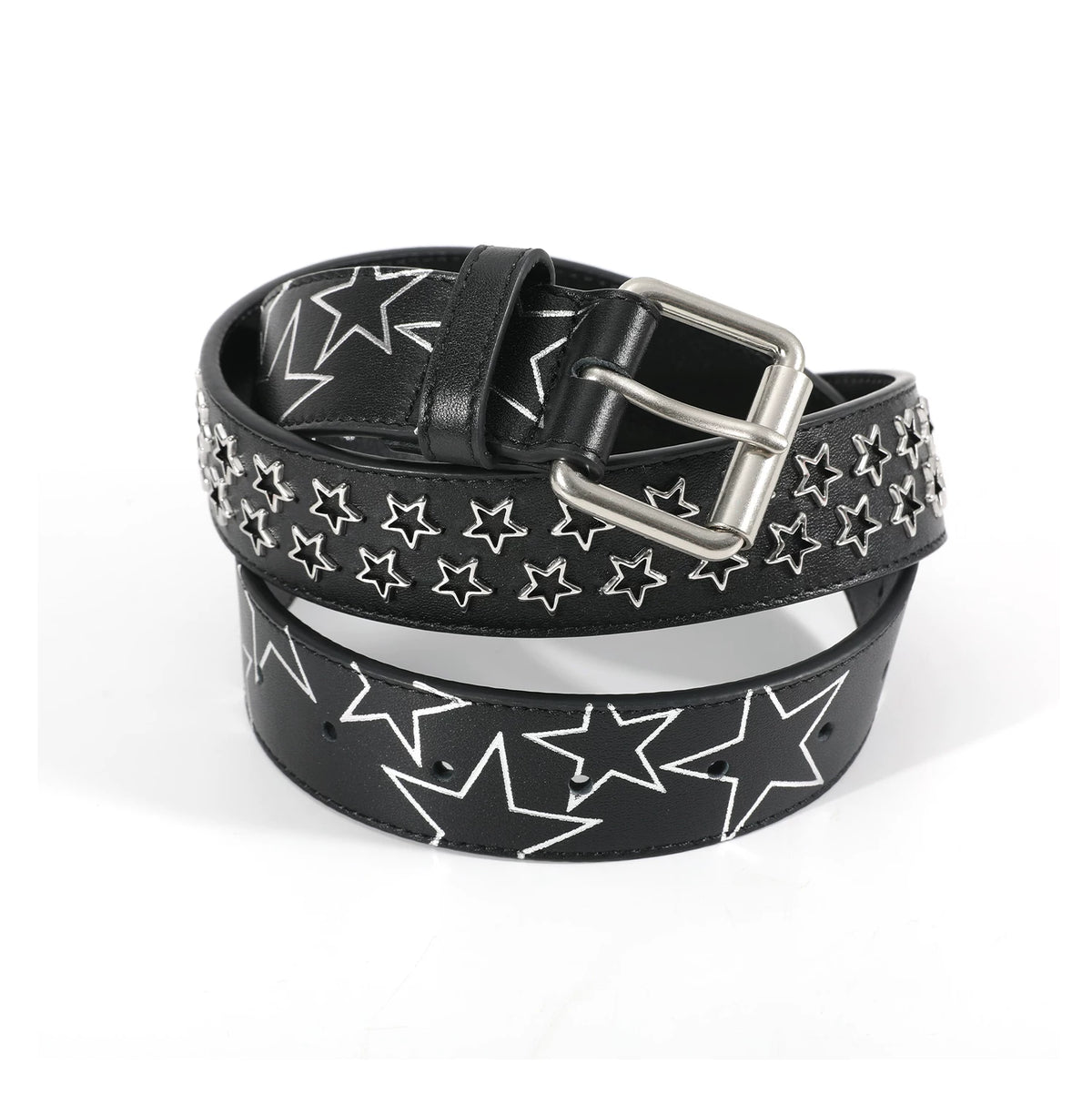 CUSTOM SILVER RIVET LEATHER BELT