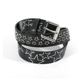 CUSTOM SILVER RIVET LEATHER BELT
