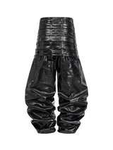 MULTI-WAIST LEATHER PANTS