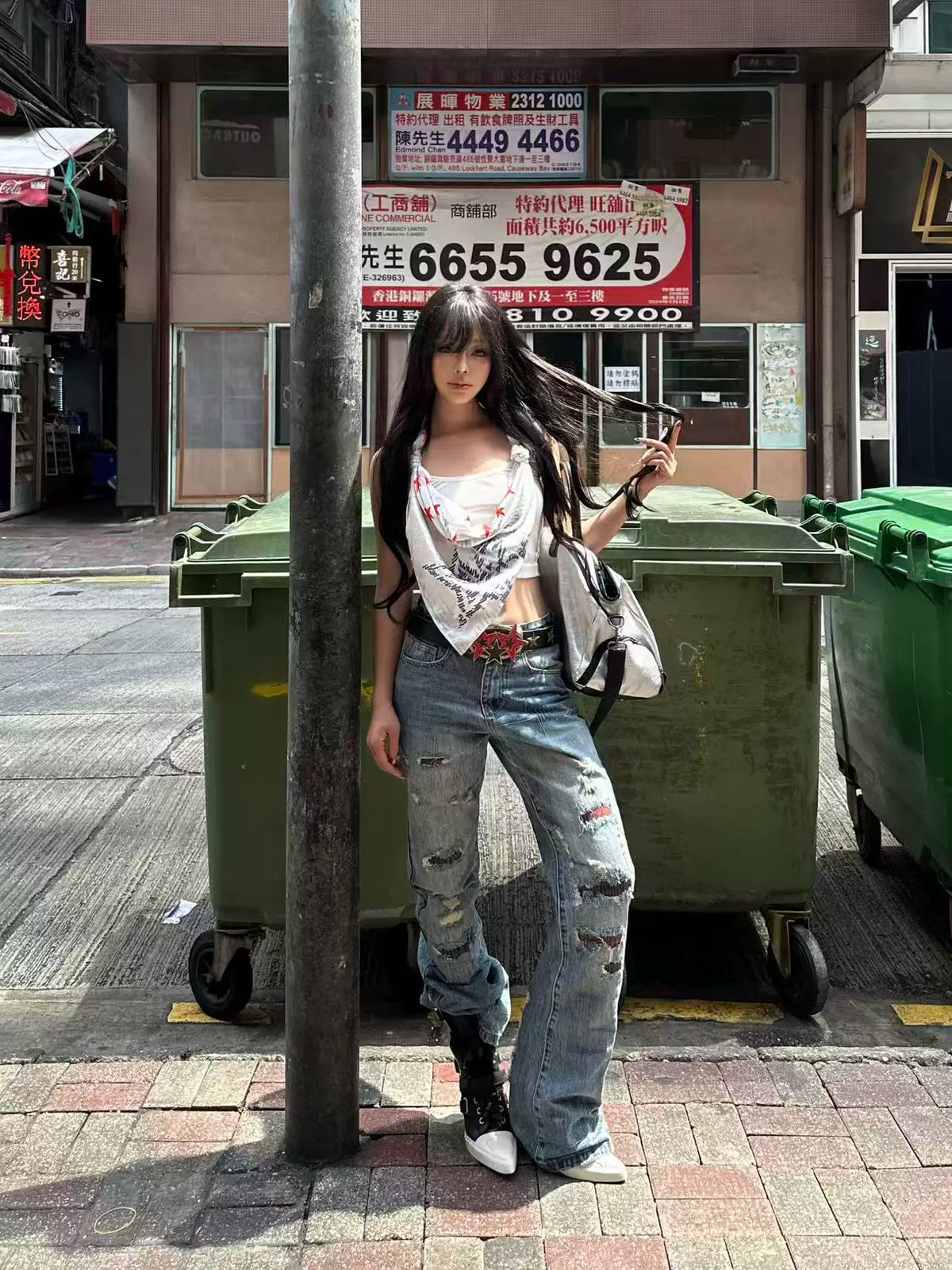RIPPED STACKED SKINNY JEANS