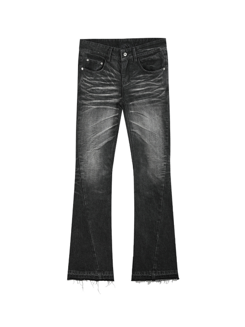 DISTRESSED FRINGE JEANS