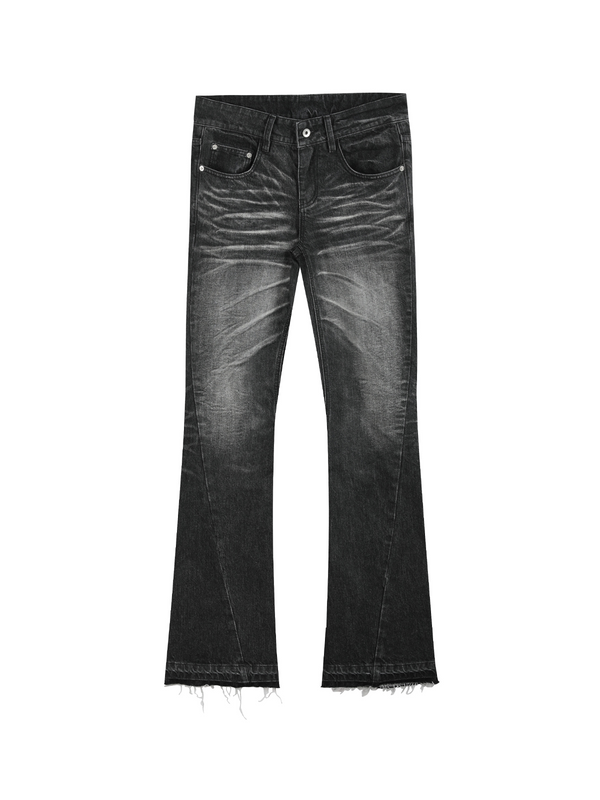 DISTRESSED FRINGE JEANS
