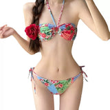BANDEAU BIKINI SET: ETHNIC PRINT
