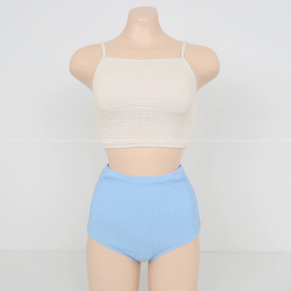 HIGH-WAISTED SPAGHETTI STRAP BIKINI