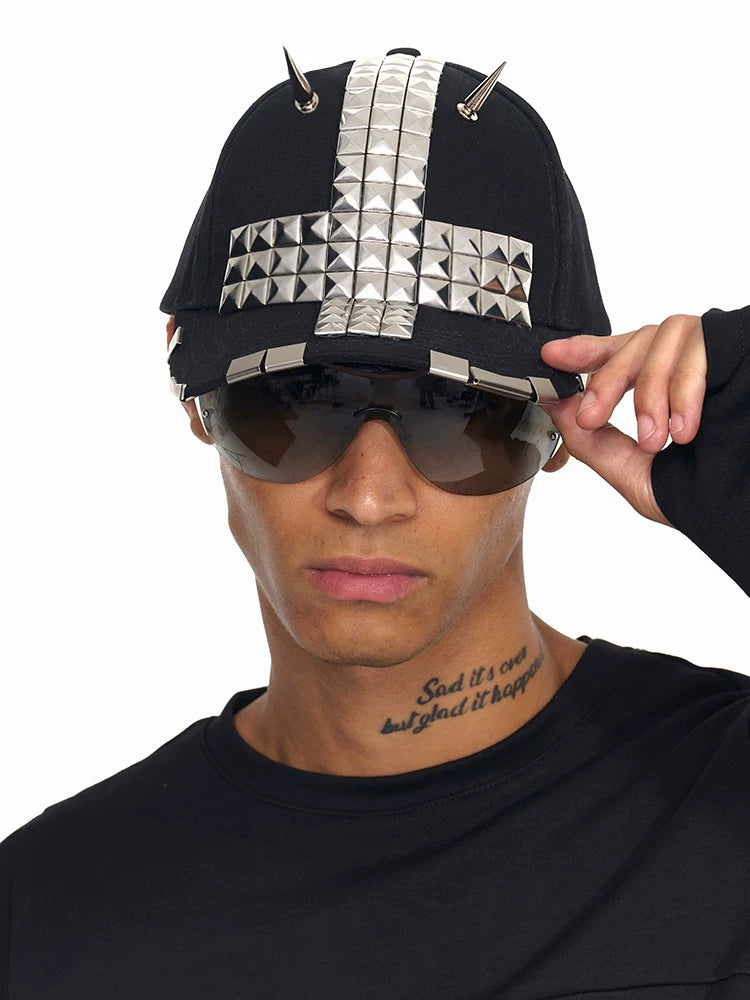 STUDDED IRON CROSS CAP