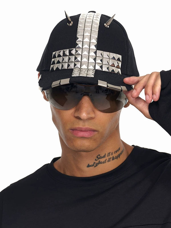 STUDDED IRON CROSS CAP