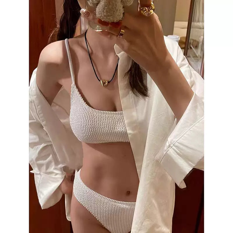 CHIC SOLID-COLOR BIKINI SET