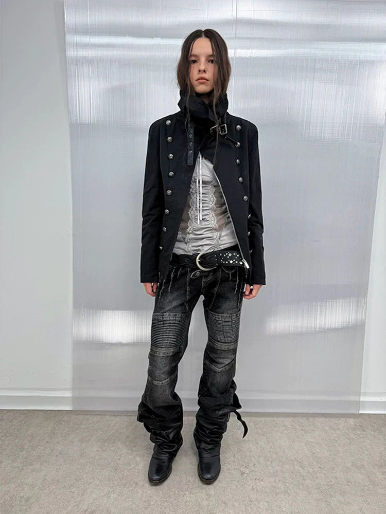 RETRO HIGH COLLAR COTTON JACKET