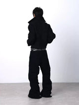 METALLIC SUEDE ZIPPER JACKET