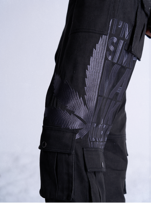 PSYCHEDELIC CARGO CANVAS PANTS