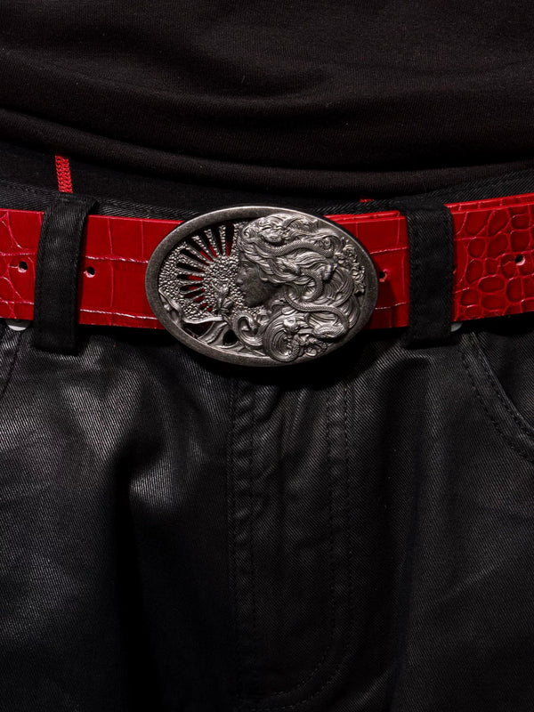 EMBOSSED LEATHER BELT