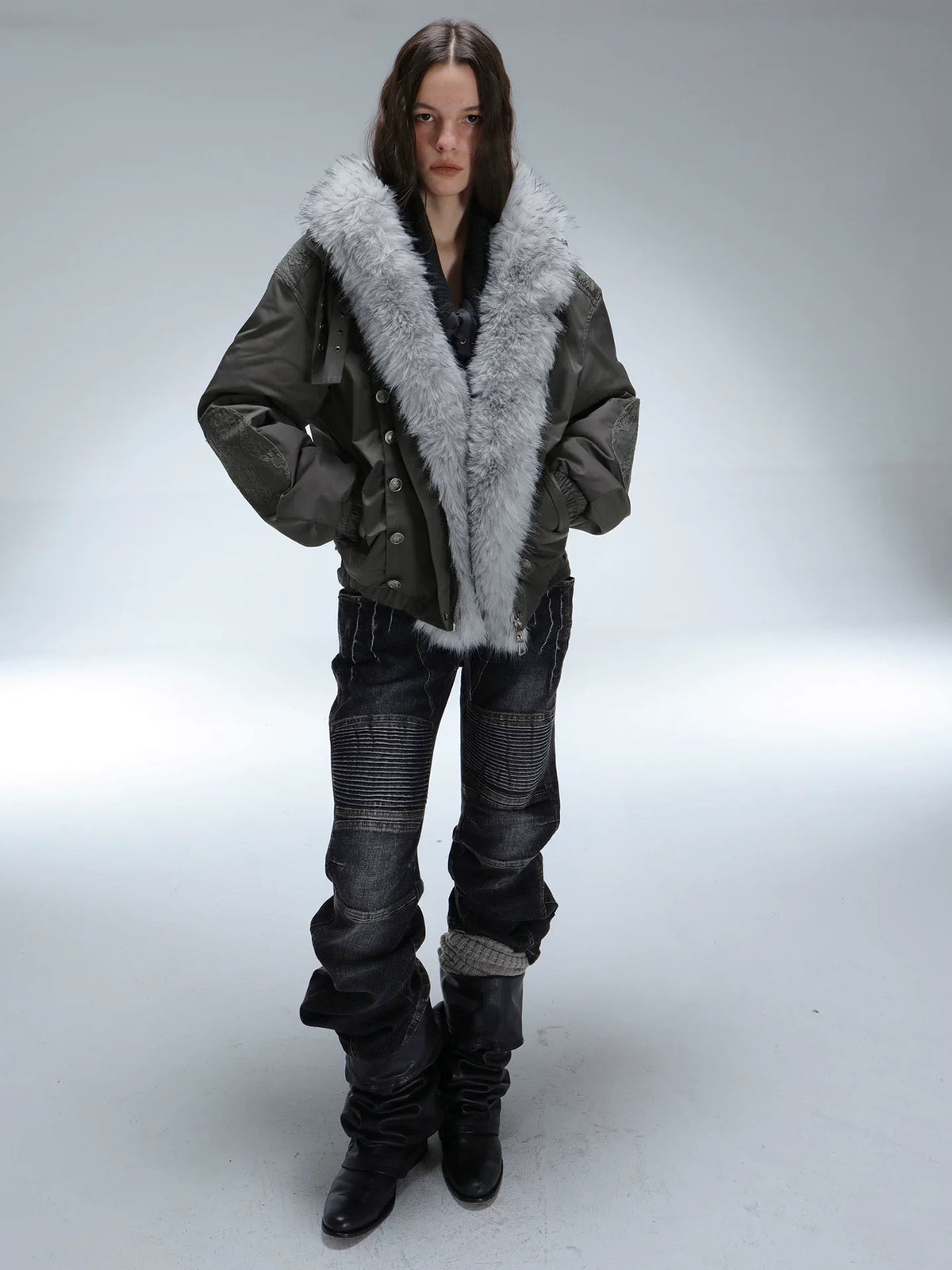 OVERSIZED FUR COLLAR DOWN JACKET
