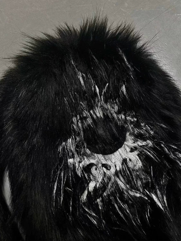 FAUX FUR RACCOON SHOULDER BAG