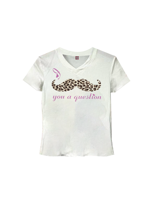 LEOPARD-PRINT V-NECK T-SHIRT