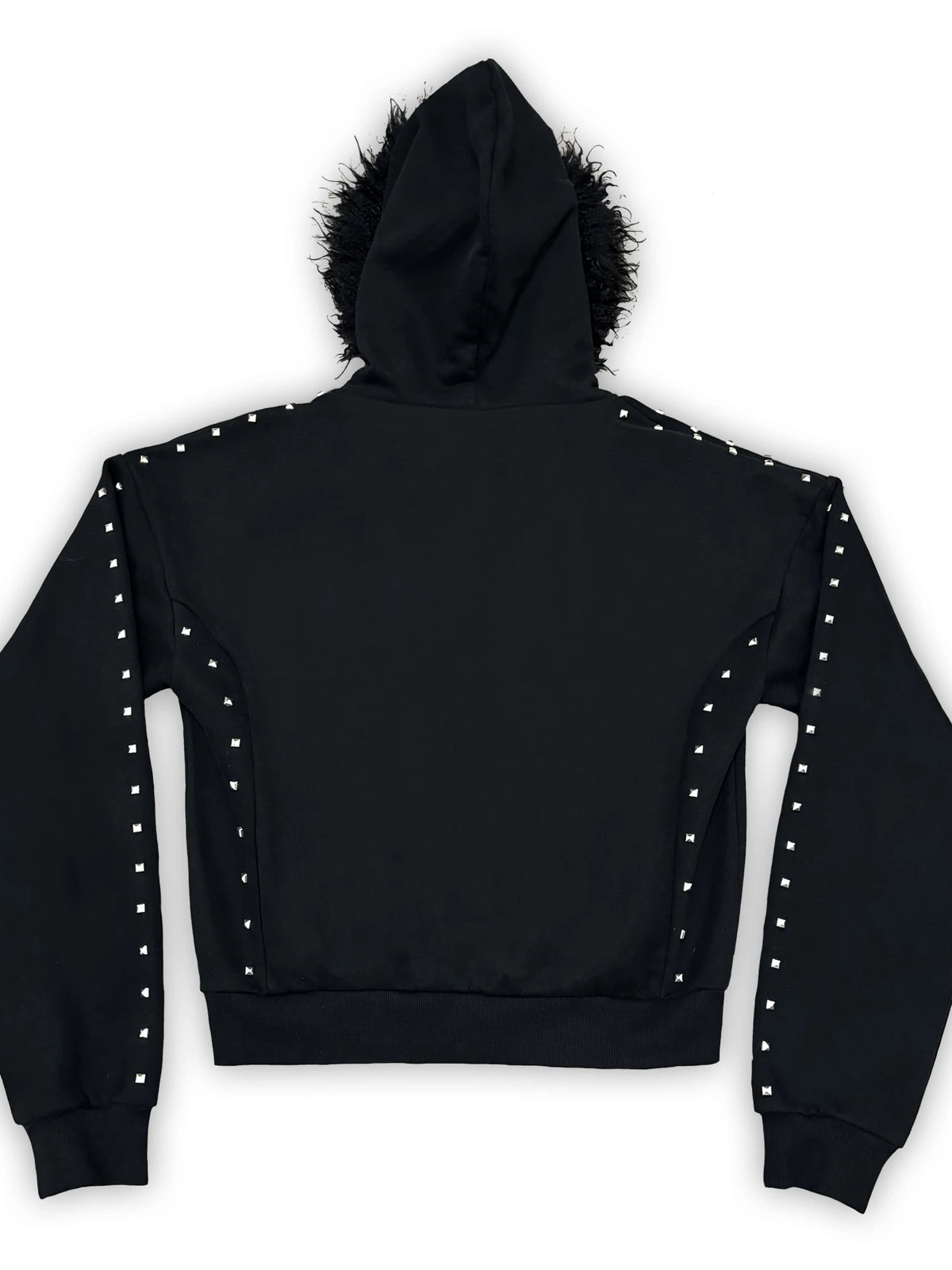 STUDDED ZIP SWEATER JACKET