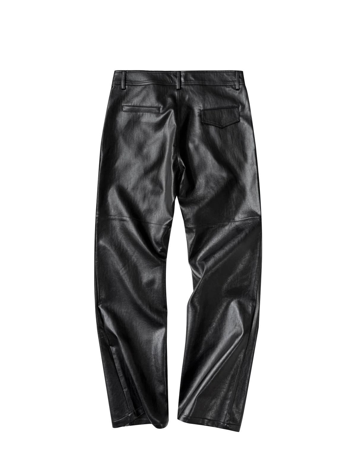 DOUBLE ZIPPER MICRO LEATHER PANTS