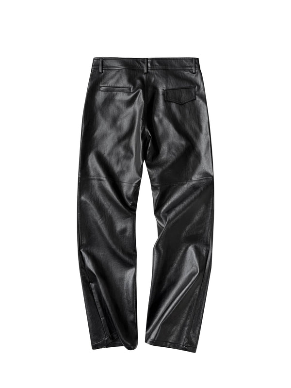 DOUBLE ZIPPER MICRO LEATHER PANTS