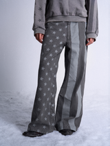 DARK GRAY STARS STRIPES PANTS