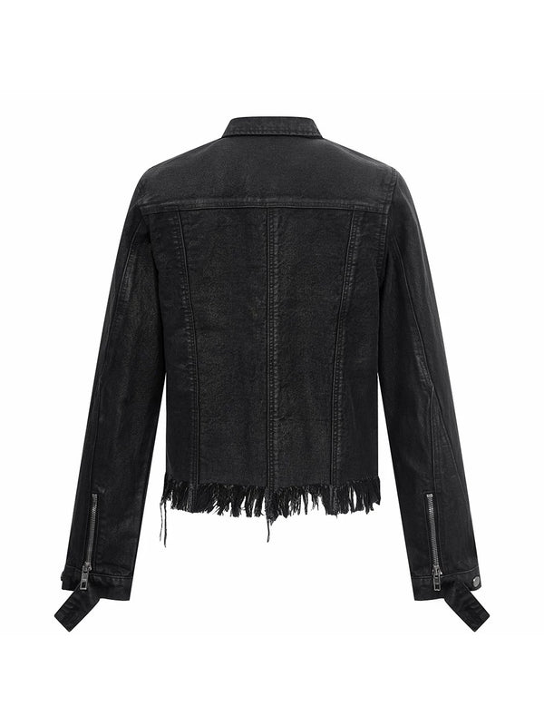 DESTRUCTED WAX DENIM JACKET
