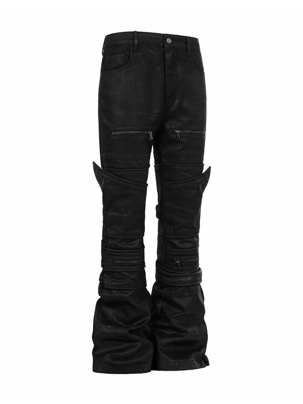 STRUCTURED WAX MICRO PANTS