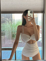 ELEGANT WHITE ONE-PIECE SWIMSUIT
