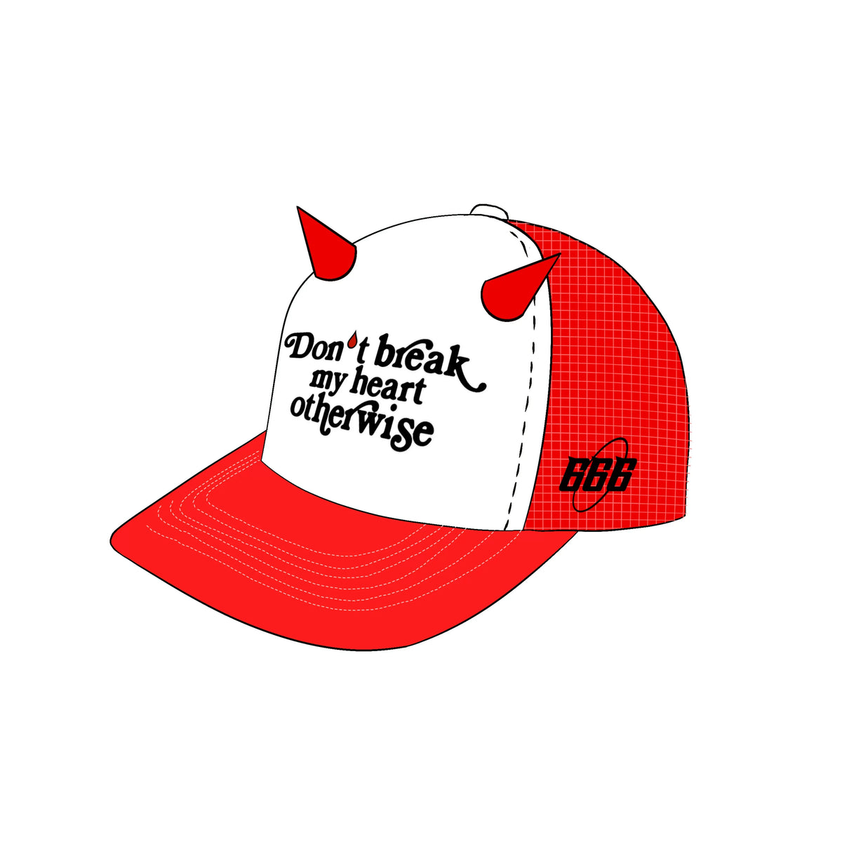 DEVIL TRUCKER HAT WITH EMBROIDERY