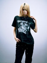 DISTRESSED V-NECK CASUAL T-SHIRT