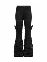 STRUCTURED WAX MICRO PANTS