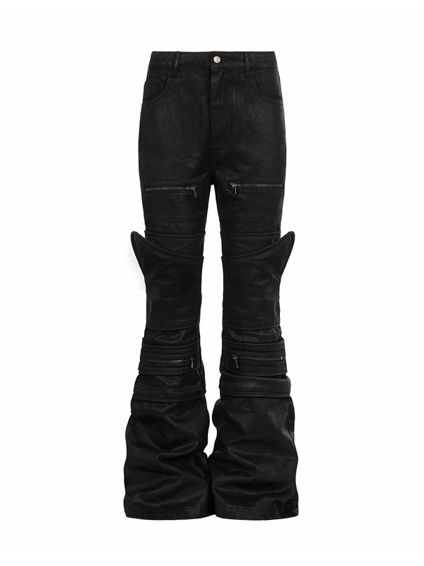 STRUCTURED WAX MICRO PANTS