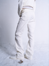 SLIM FIT WHITE BAMBOO JEANS