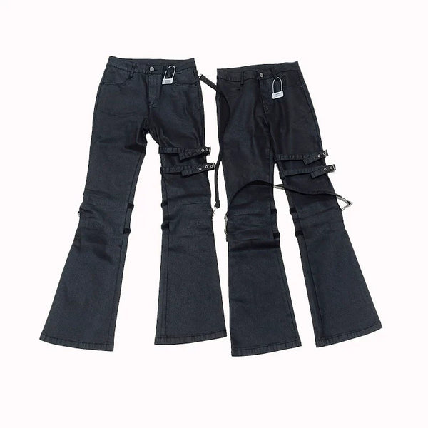 PUNK STYLE WAX DENIM PANTS