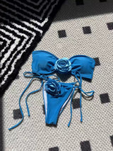 3D FLORAL BANDEAU BIKINI SET