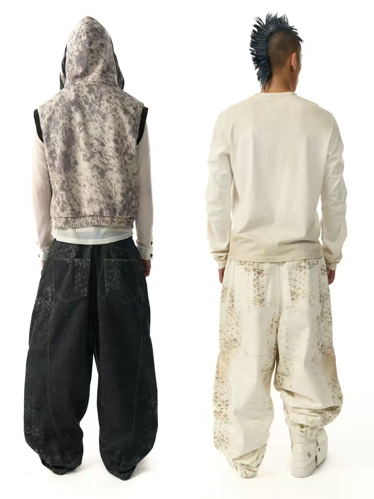 SNAKE PRINT LOOSE JEANS