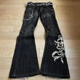 PUNK FLARE EMBROIDERED JEANS