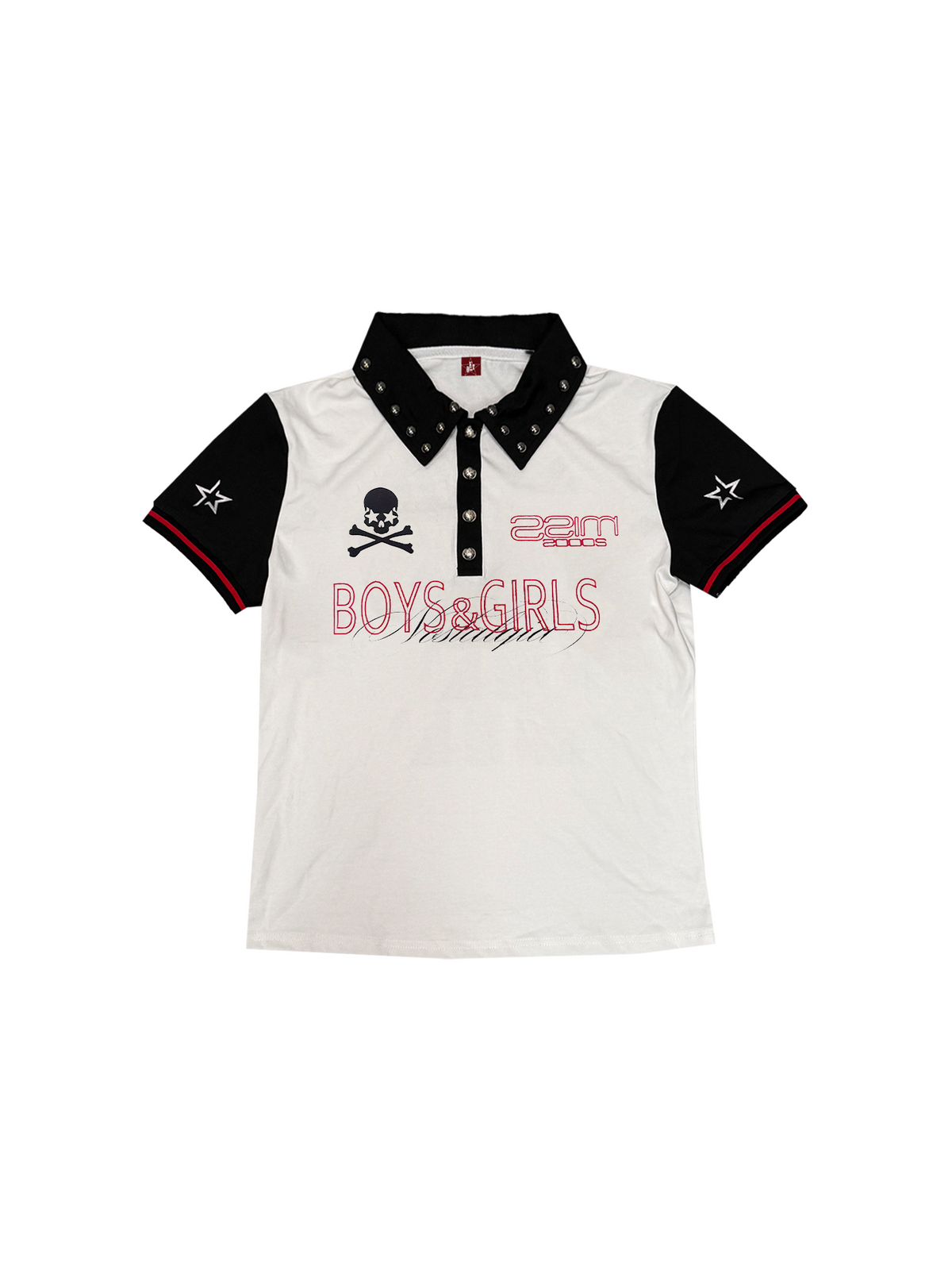 BEADED SKULL RETRO JERSEY T-SHIRT