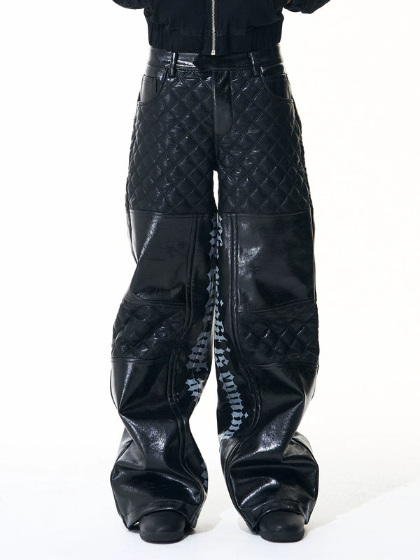 DIAMOND GRID CASUAL PANTS
