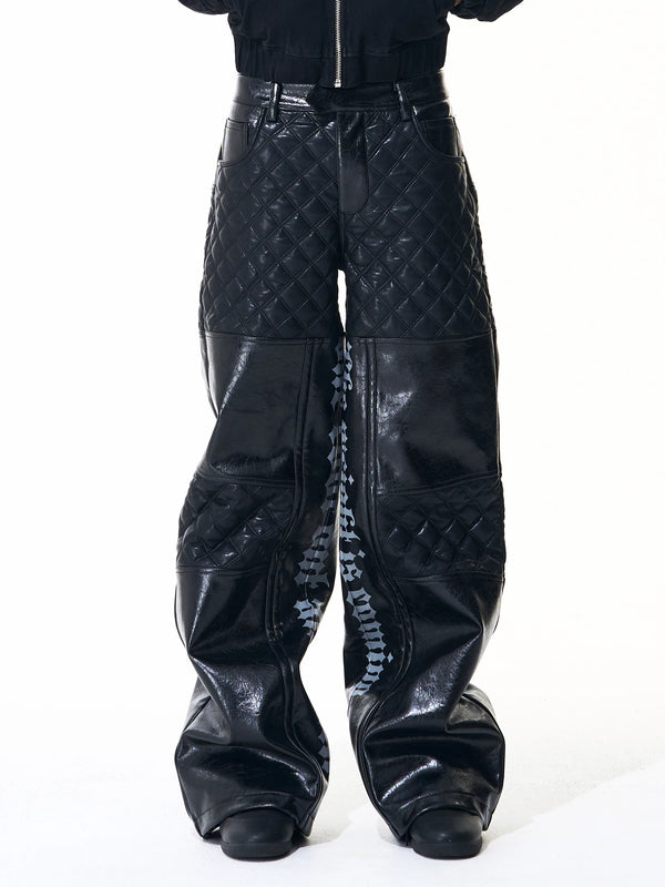 DIAMOND GRID CASUAL PANTS