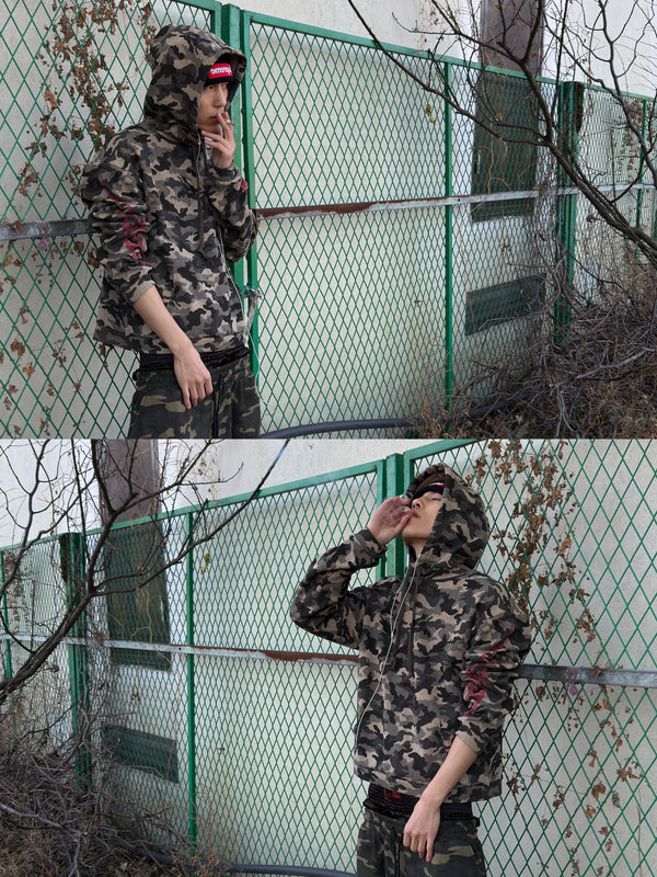 FLAME CAMO FITTED HOODIE