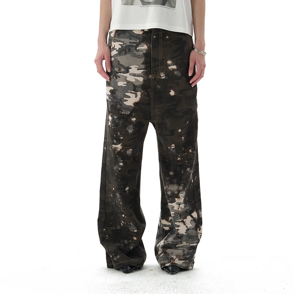 DISSOLVING CAMOUFLAGE DROP CROTCH PANTS