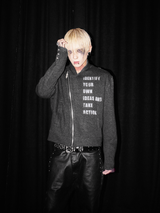 OBLIQUE ZIPPER STAND-UP JACKET