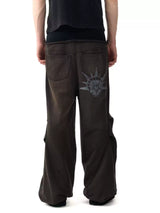 SKULL PRINT DRAWSTRING SWEATPANTS