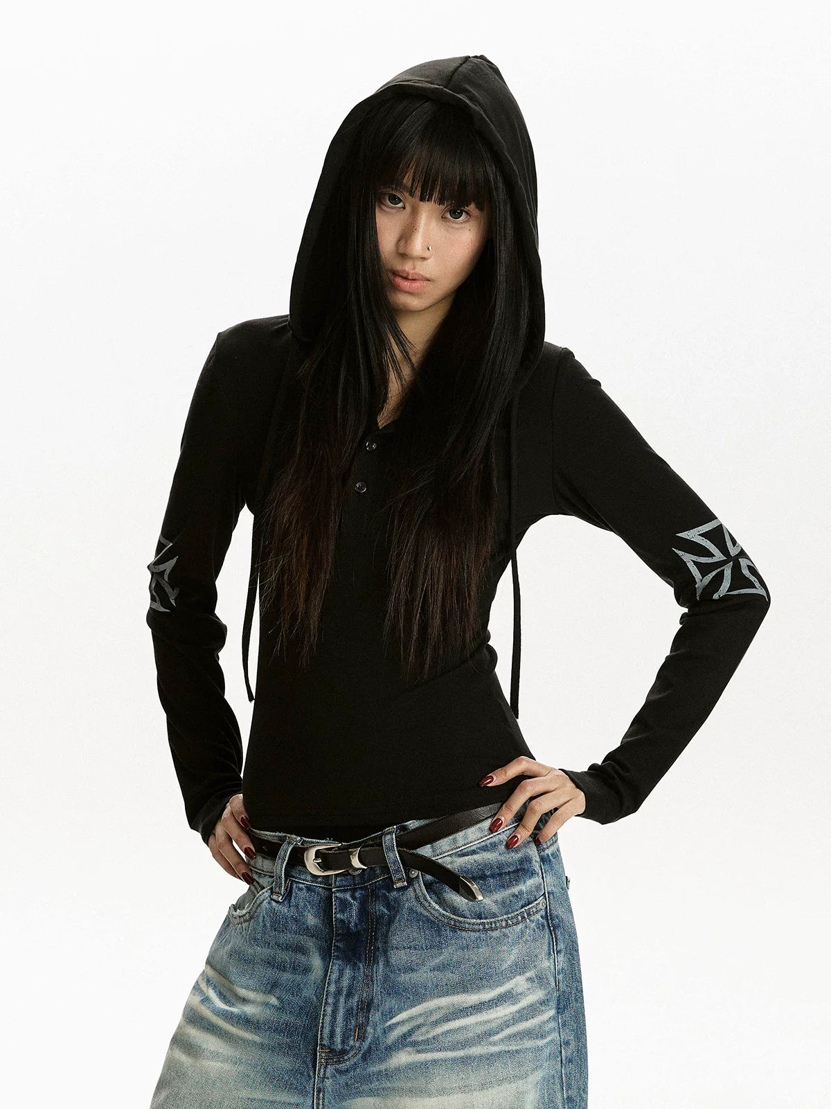 RETRO GOTHIC HOODED T-SHIRT
