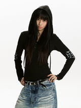 RETRO GOTHIC HOODED T-SHIRT