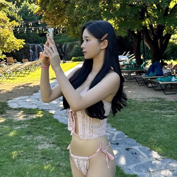 FLATTERING TIE-FRONT BIKINI SET